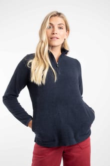 Sarah 1/4 Zip Textured Fleece Midnight