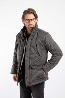 Thunderman Printed Wadded Field Jacket Brown