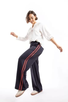 Ivy Jersey Wide Leg Trouser Navy