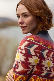 Arelia Ikat Knitted Jumper Navy