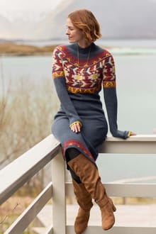 Vondra Knitted Jumper Dress Navy