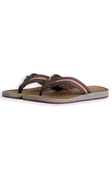 Malham Leather Look Flip Flops Antique Tan
