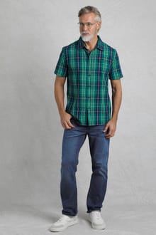 Sunnymead Short Sleeve Check Shirt Dark Blue