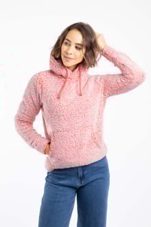 Yara Cosy Fleece Hoodie Hot Coral