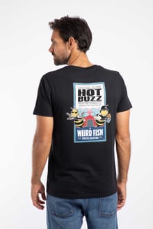 Hot Buzz Back Print Artist T-Shirt Black